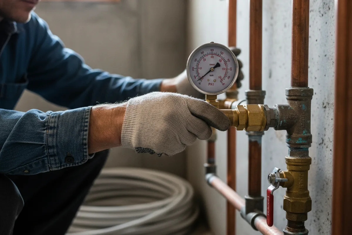 Pressure testing a repaired line during Water Line Repair in Shell Knob